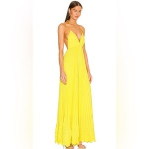 Adalyn Halter Pleated Jumpsuit in Sunflower